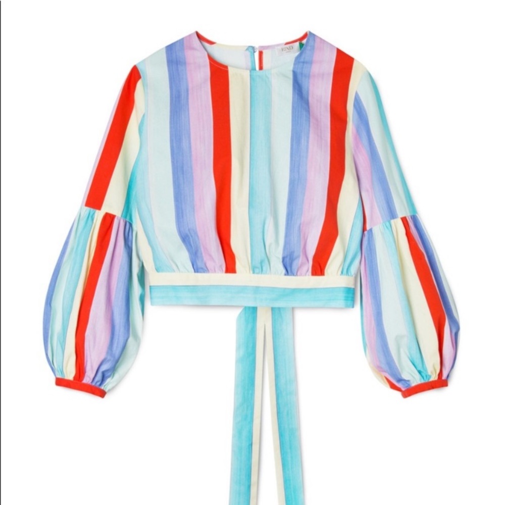 Rixo London Winney Rainbow Stripe Top